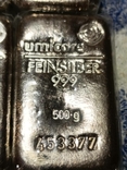 10 Слитков серебра по 500 грамм-5 кг Umicore, фото №3