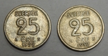 2 монеты по 25 эре, 1953/57 г.г. Швеция, фото №2