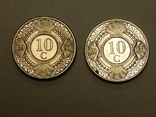 2 монеты по 10 центов, 1991/97 г.г. Антилы, фото №2