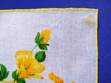 Носовой платок батистовый Букет желтых цветов, шов роуль., фото №5