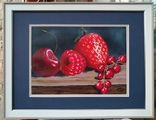 "Червоні ягідки", полотно/олійні, 30х40 (20х30), О.Таран, фото №2