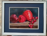 "Червоні ягідки", полотно/олійні, 30х40 (20х30), О.Таран, фото №6