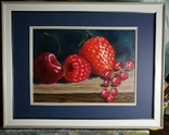 "Червоні ягідки", полотно/олійні, 30х40 (20х30), О.Таран, фото №7