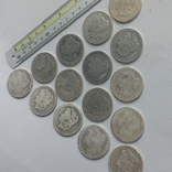 Пятнадцать монет "1 доллар" Morgan Dollar, США, 1880-1900-е серебро 0.900 384 грамма, фото №5