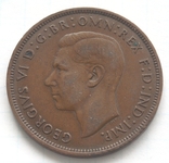  1 пенні, Велика Британія, 1945р., фото №3
