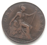  1 пенні, Велика Британія, 1906р., фото №2