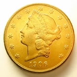 США 20 долларов 1906 г. S, фото №2
