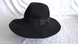 Шляпа чёрная широкополая р.57, фото №2