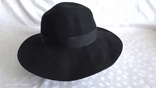 Шляпа чёрная широкополая р.57, фото №4