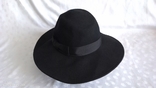 Шляпа чёрная широкополая р.57, фото №5