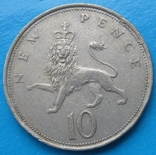 Великобритания 10 пенсов 1969, фото №2
