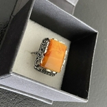 Кольцо, серебро 925, янтарь, фото №2