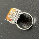 Кольцо, серебро 925, янтарь, фото №4