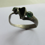 Серебряный средневековый перстень со вставками., фото №3