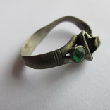 Серебряный средневековый перстень со вставками., фото №7