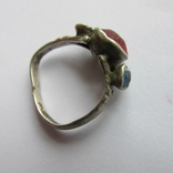 Серебряный средневековый перстень со вставками., фото №8