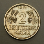 2 марки, 1951 J ФРГ, фото №2