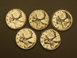 5 монет по 25 центов, Канада, фото №2