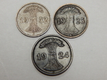 3 монеты Веймара по 1 и 2 пфеннига, фото №3