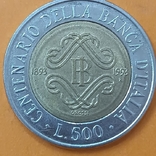 Италия, 500 лир 1993 (юбилейная, фото №2