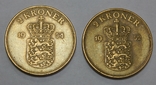 2 монеты по 2 кроны, 1952/54 г.г. Дания, фото №2