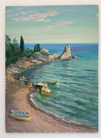 Морський пейзаж, картон\олія 50х36 см, Л. Літвін (1943-) Заслужений художник. 2000р, фото №3