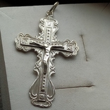 Крупный кулон крест серебро 9,4 грам длина 6 см, фото №10