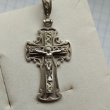 Крупный кулон крест серебро 6 грам, длина 5 см, фото №4