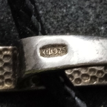 Кулон зі срібла 925 проби, з квадратним чорним каменем, на шнурку, вага кулона 4,41 г., фото №7