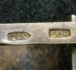 Сережки зі срібла 925 проби, тавро зірка, вага 3,96 грама, часів СРСР., фото №7