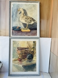 2 картины в рамках, акварель, 48х57см, фото №2