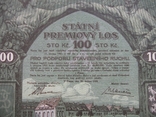 Чехословакия.Государственная премиальная лотерея 100 крон 1921 г.Украинский текст., фото №3