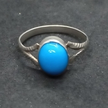 Кільце з блакитним каменем, розмір 19, вінтаж., фото №2