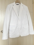 Чоловічий літній білий бавовняний піджак SASCH, розмір L. майже новий, фото №2