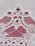 Скатертина біла з мереживом (льон), фото №5