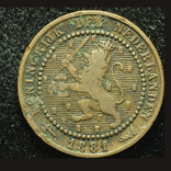Нидерланды 1 цент 1881, фото №2
