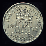 Великобритания 6 пенсов 1948, фото №2