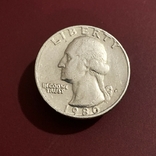 25 центів США, 1/4 долара, 1980, "P" - Філадельфія, фото №2