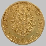 20 марок 1878 року, Гамбург, німецька імперія, фото №3