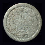 Нидерланды 10 центов 1937 серебро, фото №3
