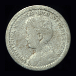 Нидерланды 10 центов 1937 серебро, фото №2