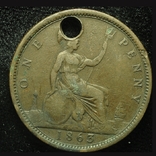 Великобритания 1 пенни 1863, фото №3