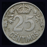 Испания 25 сентимос 1925, фото №3