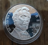 США 1 доллар 2009 г. 200 лет со дня рождения Авраама Линкольна Серебро Пруф, фото №2