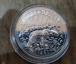 Канада 1 доллар 1980 г. Серебро. Арктические территории. Медведь., фото №2