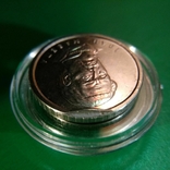 Монета 10 гривен 2020 года, разлом реверса., фото №2