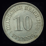 Германия 10 пфеннигов 1898, фото №2