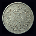 Французкий Тунис 50 сантим 1891 серебро, фото №2