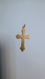 Старовинний золотий хрестик ,56 проби з клеймом ,вага 2.9, фото №4