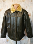 Куртка чоловіча шкіряна на овчині модель натівської В-3 LEATHER p-p S, фото №2